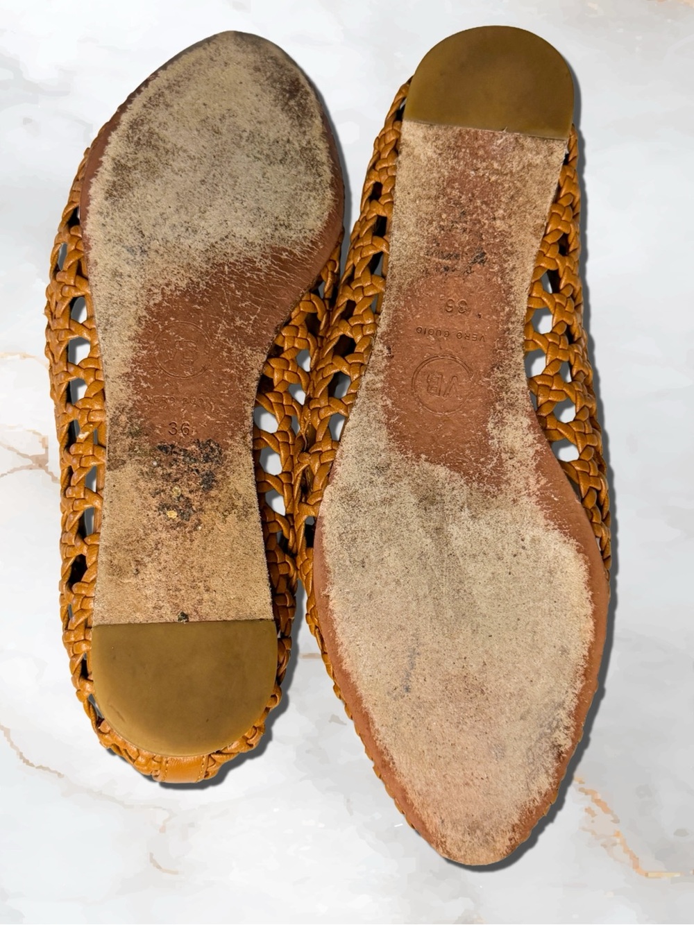Veronica Beard Griffin Basket Weave Loafers Tan Leather Size 36 - Picture 5 of 9